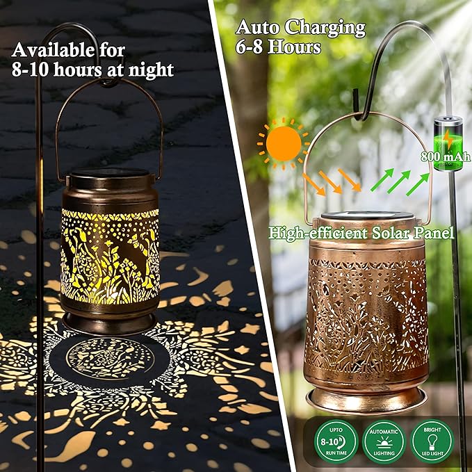KY&BOSAM Pet Dog Memorial Solar Lights Outdoor Garden Decor Solar Lanterns Outdoor Waterproof Metal Light Memorial Gift, Pet Loss, Pet Sympathy, Thoughtful Dogs and Cats Remembrance, Bereavement Gift