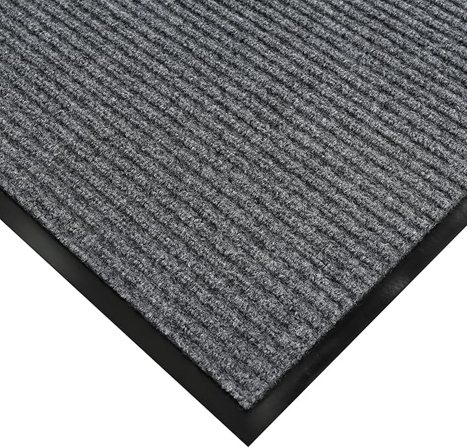 fani Heavy Duty Large Outdoor Indoor Entrance Doormat Waterproof Low Profile Entrance Rug Front Door Mat Patio Anti-Skid Rubber Back, 35x60 inch (Light Grey)