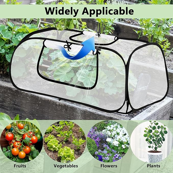 45"*22"*16"Garden Plant Covers with Two Air Hole and Breathable Mesh for Raised Beds, Accelerator Plants Cover, Mini Greenhouse Cover, Frost Cover for Plant Vegetable Seedling Protector 2PCS