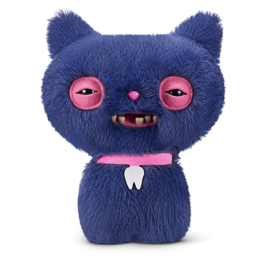 Fuggler Alley Cats 9-Inch Plush Toy (Cheezee) Grey by ZURU – Funny Ugly Monster Stuffed Animal with Human-Like Teeth, Collectible Plush for Kids, Tweens, Teens, Adults & Cat-Loving Weirdos
