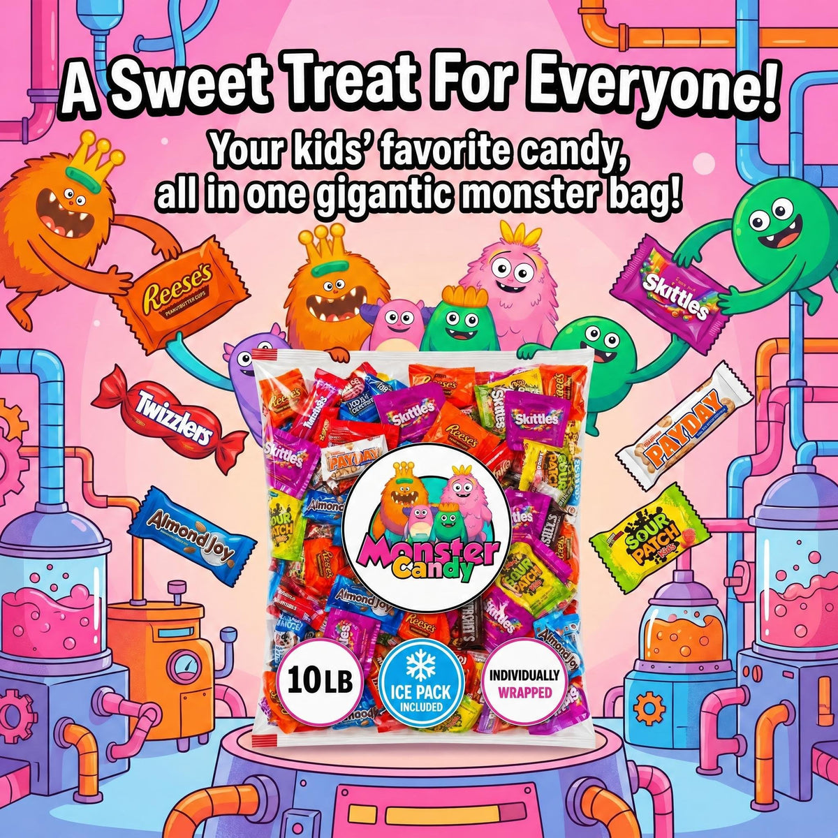 Chocolate and Candy Party Favor Mix - 10 lb Pinata Stuffers - Goodie Bag Stuffers for Kids Party Favors - Chocolate Candy Variety Pack Bulk - Bulk