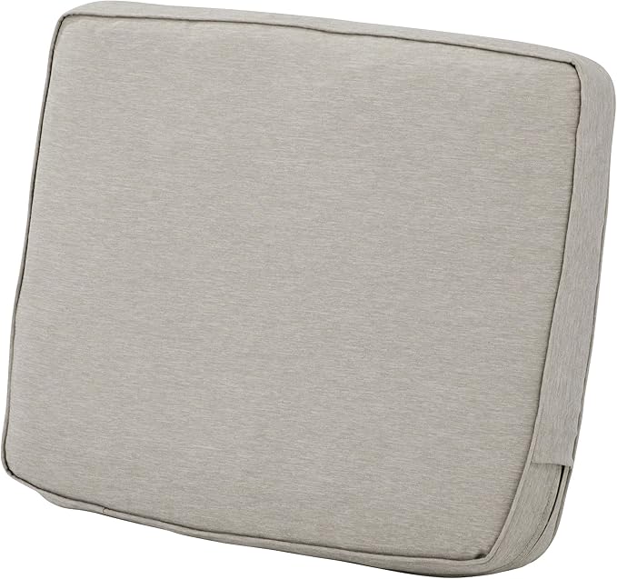 Classic Accessories Montlake Water-Resistant 25 x 18 x 4 Inch Patio Lounge Back Cushion, Heather Grey, Outdoor Loveseat Cushions