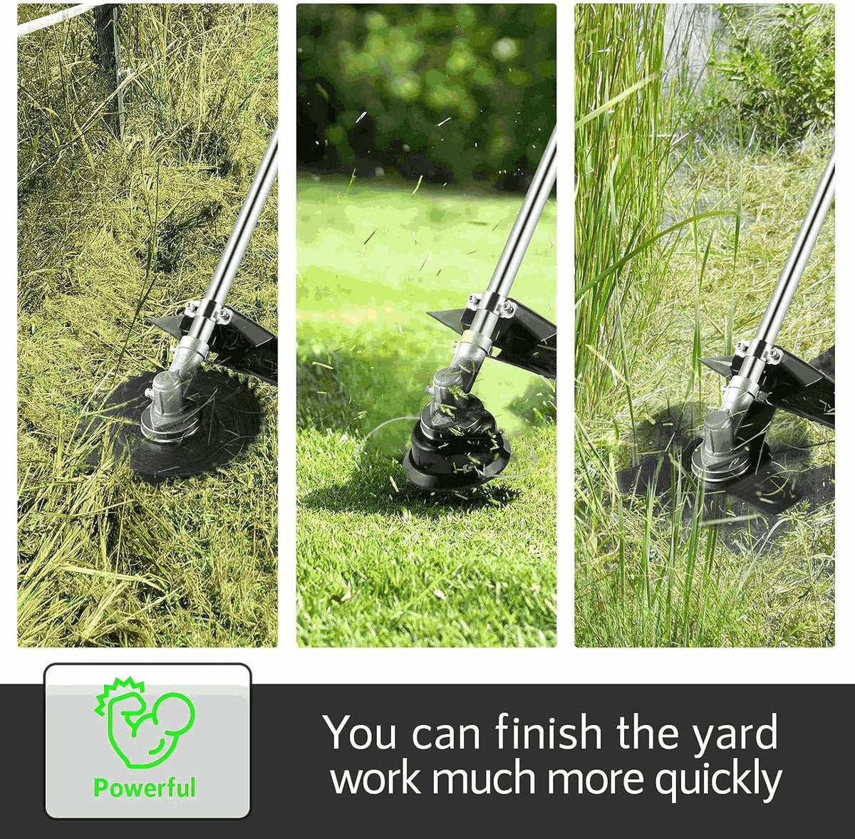 Homdox 4 in 1 Gas Brush Cutter, 58cc 2-Cycle Gas Weed Eater, String Trimmer and Weed Wacker Trimmer for Lawn and Garden Care Trimming, Green