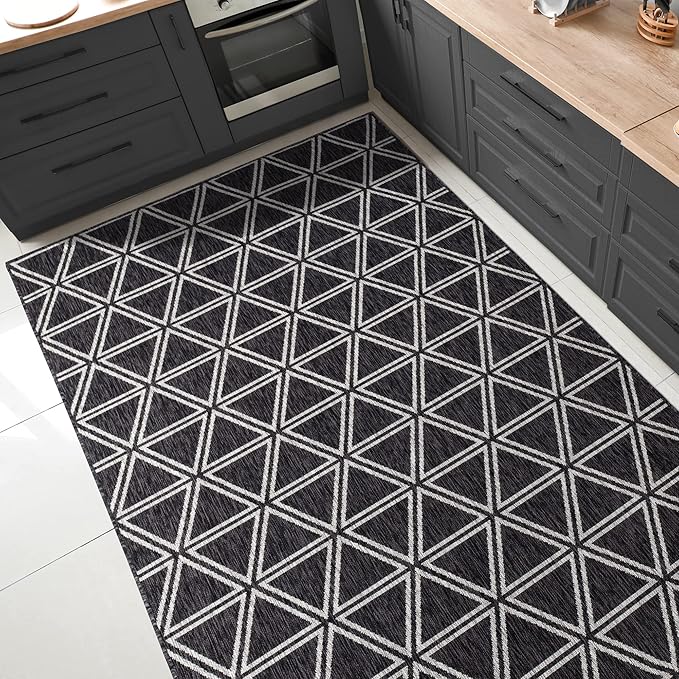 Keen Home Design Outdoor Rug - 5x8 Washable Indoor/Outdoor Rug for Patio, Balcony, Kitchen, Garden, Beach, Deck and Porch. Size: 5'3" x 7'7"