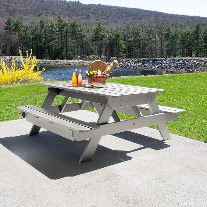 highwood Hometown Picnic Table, 6 Foot, Harbor Gray