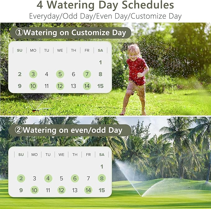 Diivoo WiFi Sprinkler Timer 3 Zone, Smart Water Hose Timer Compatible with Alexa and Google, Remote Control Irrigation Timer, Automatic Manual Watering, Rain Delay, for Garden, Yards and Lawns