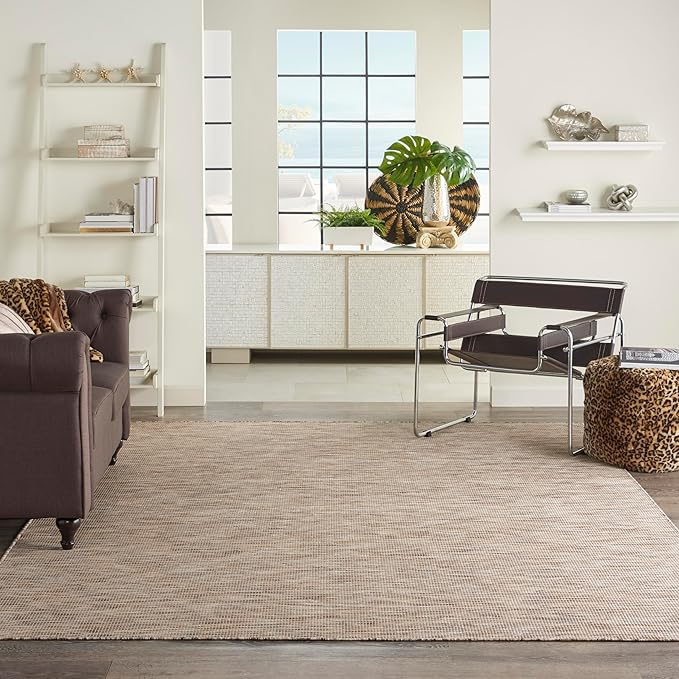 Nourison Home Positano 10' x 14' Beige Fabric Modern Area Rug (10' x 14')