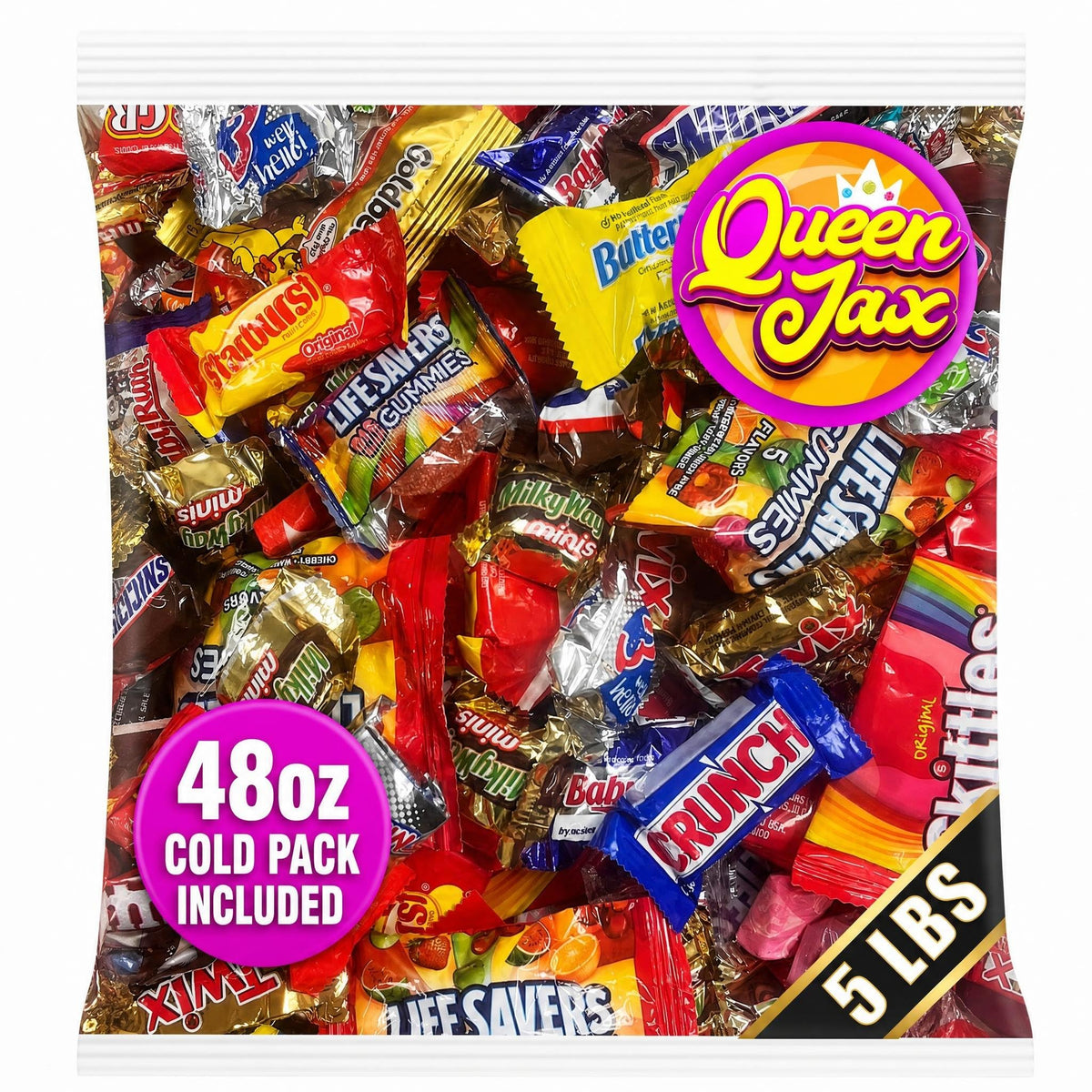 Chocolate and Candy Variety Pack - 5 LB Assorted Chocolates and Candies Bulk - Big Candy Bag Mix - Bulk Individually Wrapped Variety CandyBag - July
