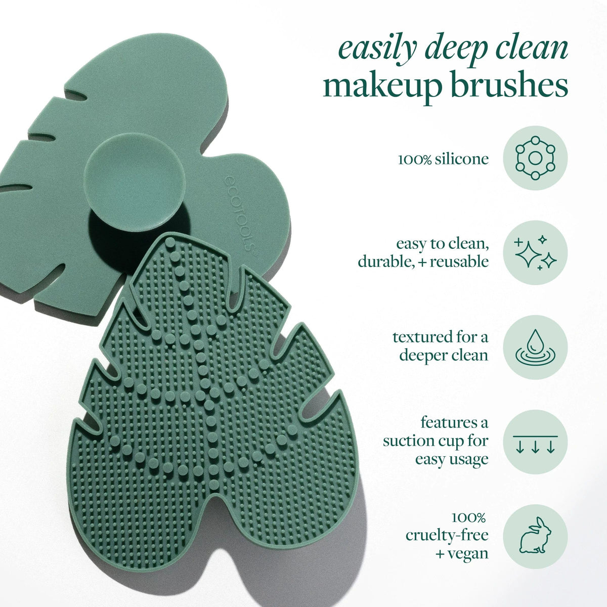EcoTools Brush Cleaner Mat + Deep Clean Shampoo Bundle, 2 Piece Set