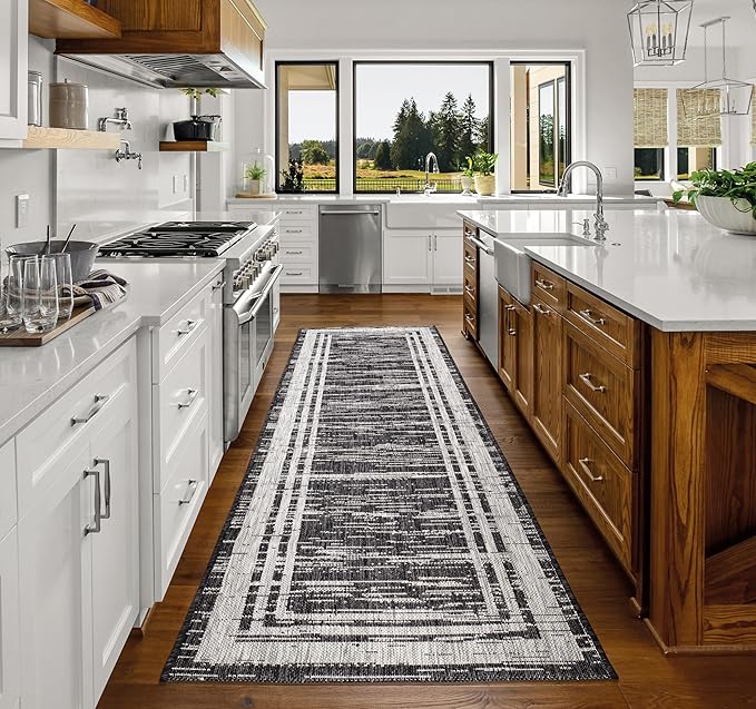 Keen Home Design Outdoor Runner Rug - 2x8 Washable Indoor/Outdoor Rug for Patio, Balcony, Kitchen, Garden, Beach, Deck and Porch. Size: 2'2" x 7'7"