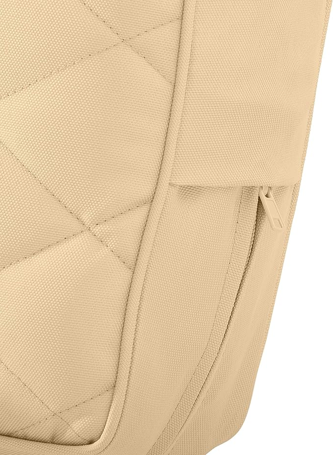 Classic Accessories Montlake FadeSafe Water-Resistant 21 x 20 x 4 Inch Wide Back Patio Quilted Lounge Cushion, Chamomile