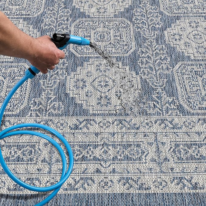 Keen Home Design Terrace Outdoor Area Rug - 6x9 Washable Indoor/Outdoor Rug for Patio, Kitchen, Balcony, Beach, Garden, Deck and Porch, Size: 6'x8'10"
