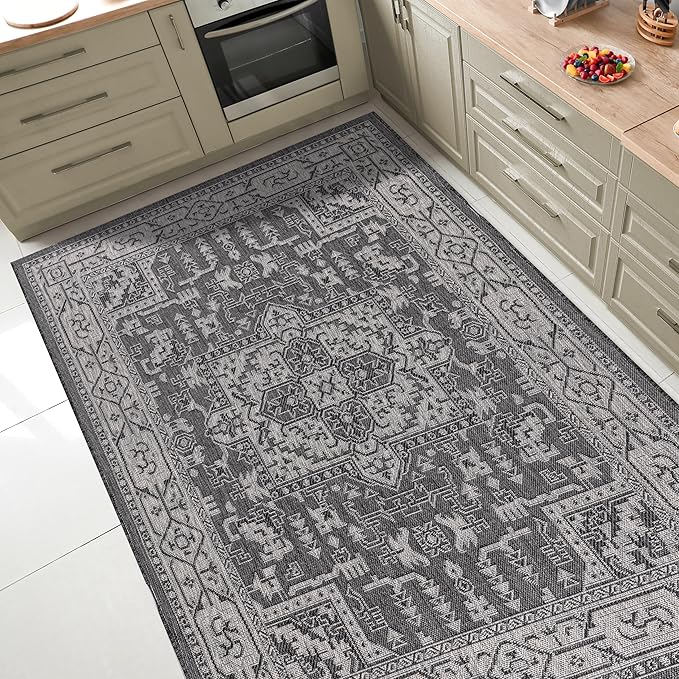 Keen Home Design Terrace Outdoor Area Rug - 6x9 Washable Indoor/Outdoor Rug for Patio, Kitchen, Balcony, Beach, Garden, Deck and Porch, Size: 6'x8'10"