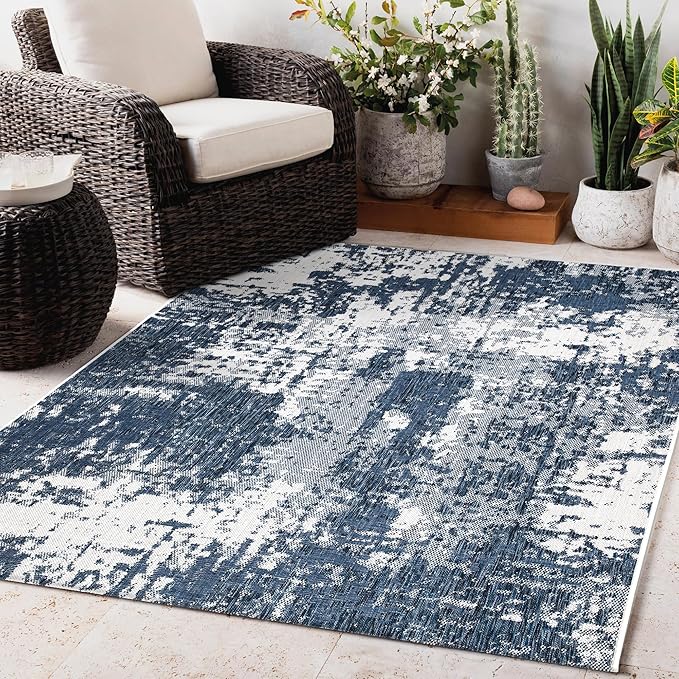 Keen Home Design Terrace Outdoor Area Rug - 9x12 Washable Indoor/Outdoor Rug for Patio, Kitchen, Balcony, Beach, Garden, Deck and Porch, Size: 8'10"x12'