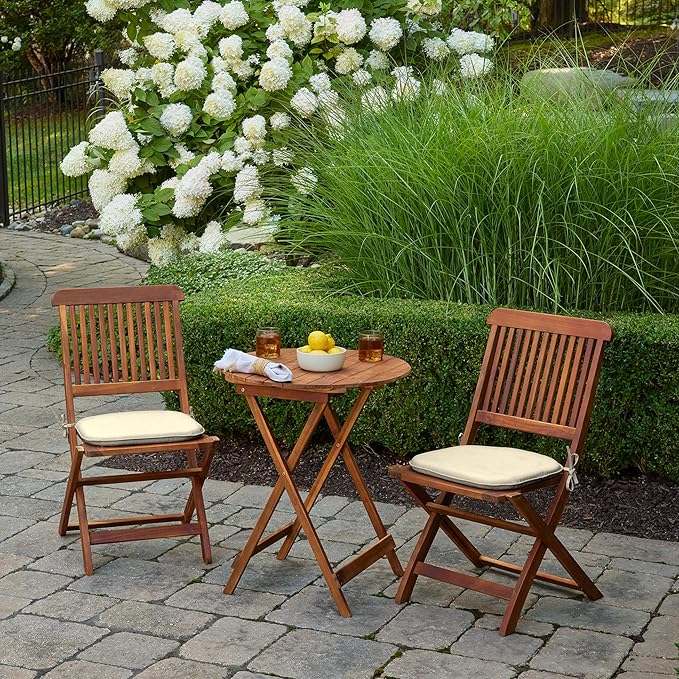Arden Indoor/Outdoor Foam Seat Pad, 2 Pack, 17 x 16, Patio Cushion, Water Repellent, Fade Resistant, Foam Cushion Tan Leala