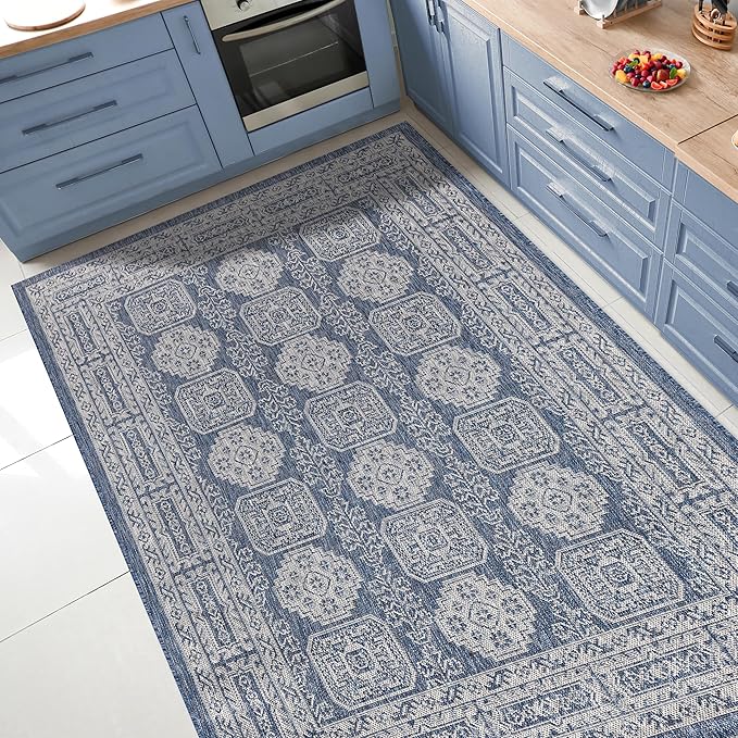 Keen Home Design Terrace Outdoor Throw Rug - 3x5 Washable Indoor/Outdoor Rug for Patio, Kitchen, Balcony, Beach, Garden, Deck and Porch, Size: 3'x5'
