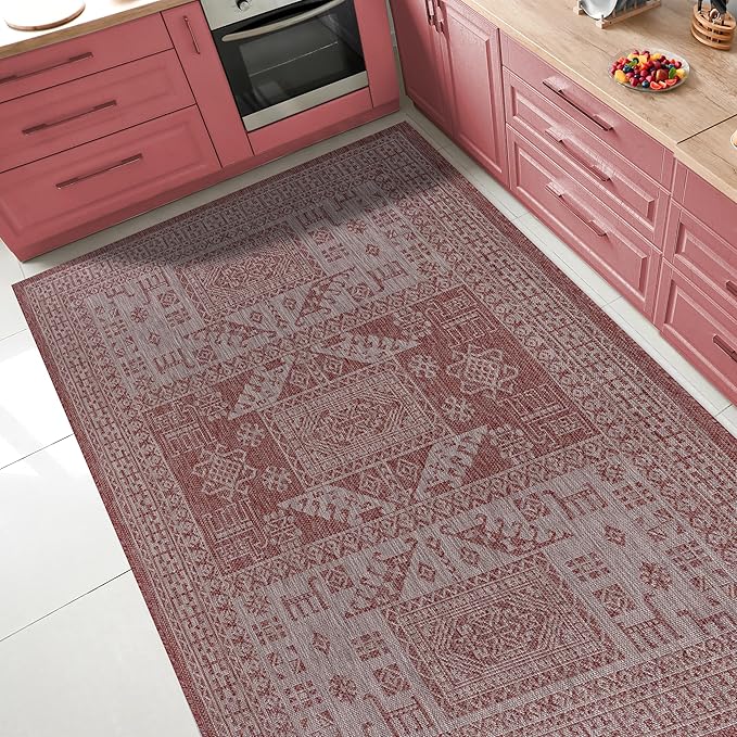Keen Home Design Terrace Outdoor Area Rug - 6x9 Washable Indoor/Outdoor Rug for Patio, Kitchen, Balcony, Beach, Garden, Deck and Porch, Size: 6'x8'10"