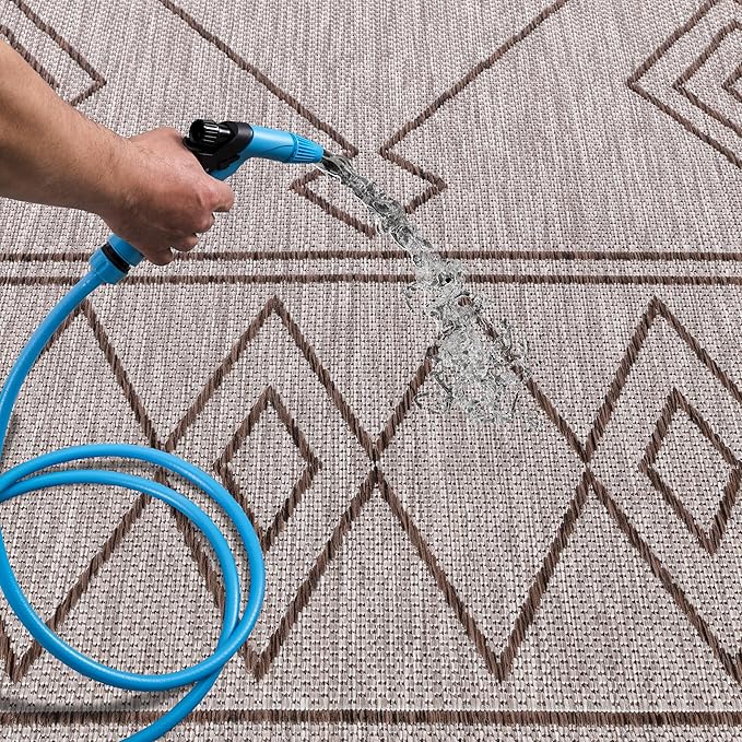 Keen Home Design Terrace Outdoor Area Rug - 12x15 Washable Indoor/Outdoor Rug for Patio, Kitchen, Balcony, Beach, Garden, Deck and Porch, Size: 12'x15'