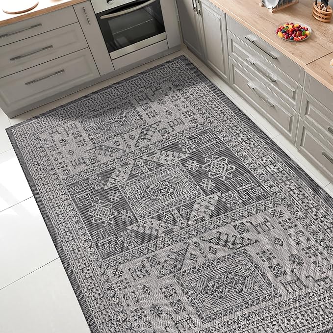 Keen Home Design Terrace Outdoor Area Rug - 9x12 Washable Indoor/Outdoor Rug for Patio, Kitchen, Balcony, Beach, Garden, Deck and Porch, Size: 8'10"x12'