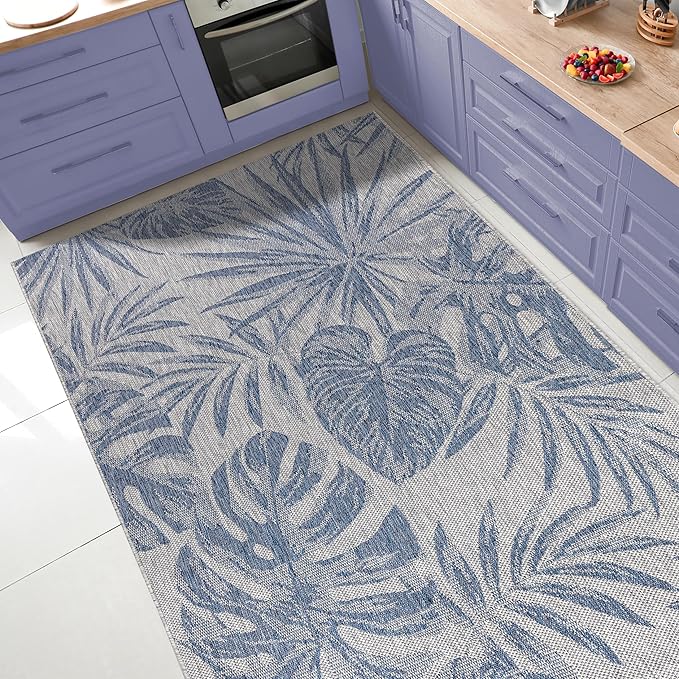 Keen Home Design Terrace Outdoor Area Rug - 6x9 Washable Indoor/Outdoor Rug for Patio, Kitchen, Balcony, Beach, Garden, Deck and Porch, Size: 6'x8'10"