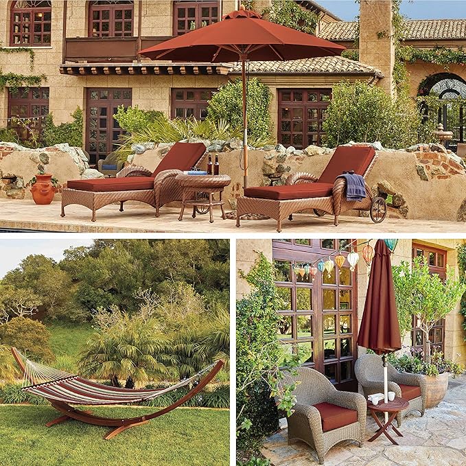 Classic Accessories Montlake Water-Resistant 19 x 20 x 4 Inch Patio Lounge Back Cushion, Heather Henna Red, Outdoor Loveseat Cushions