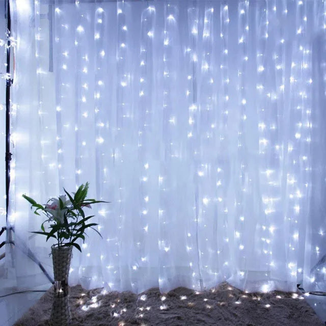 Christmas Curtain Fairy Lights Garland
