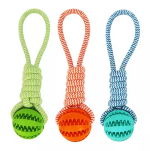Rubber Ball Rope Chew Toy