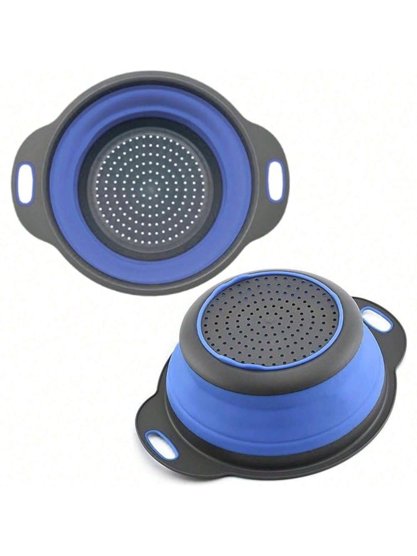 Blue Collapsible Silicone Colander