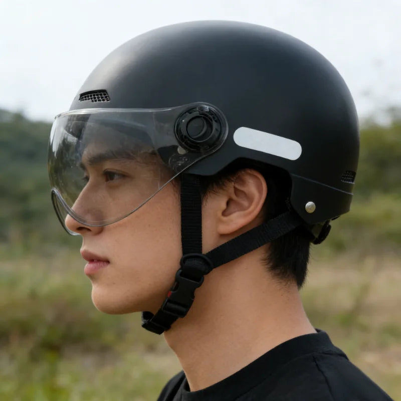 Vintage Open-Face Motorcycle Helmet