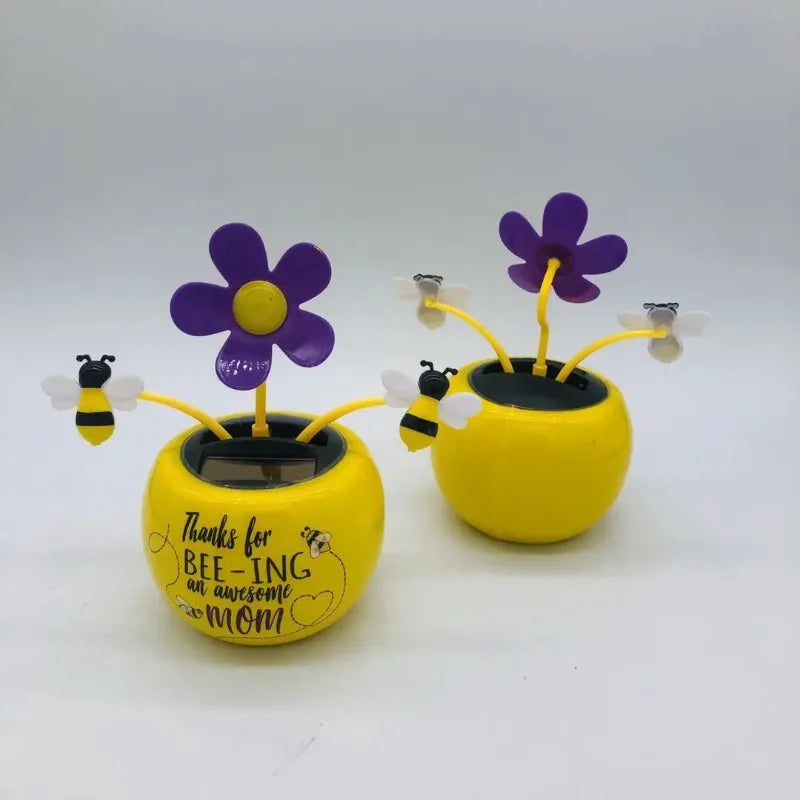 Solar Swing Flower Car Ornament