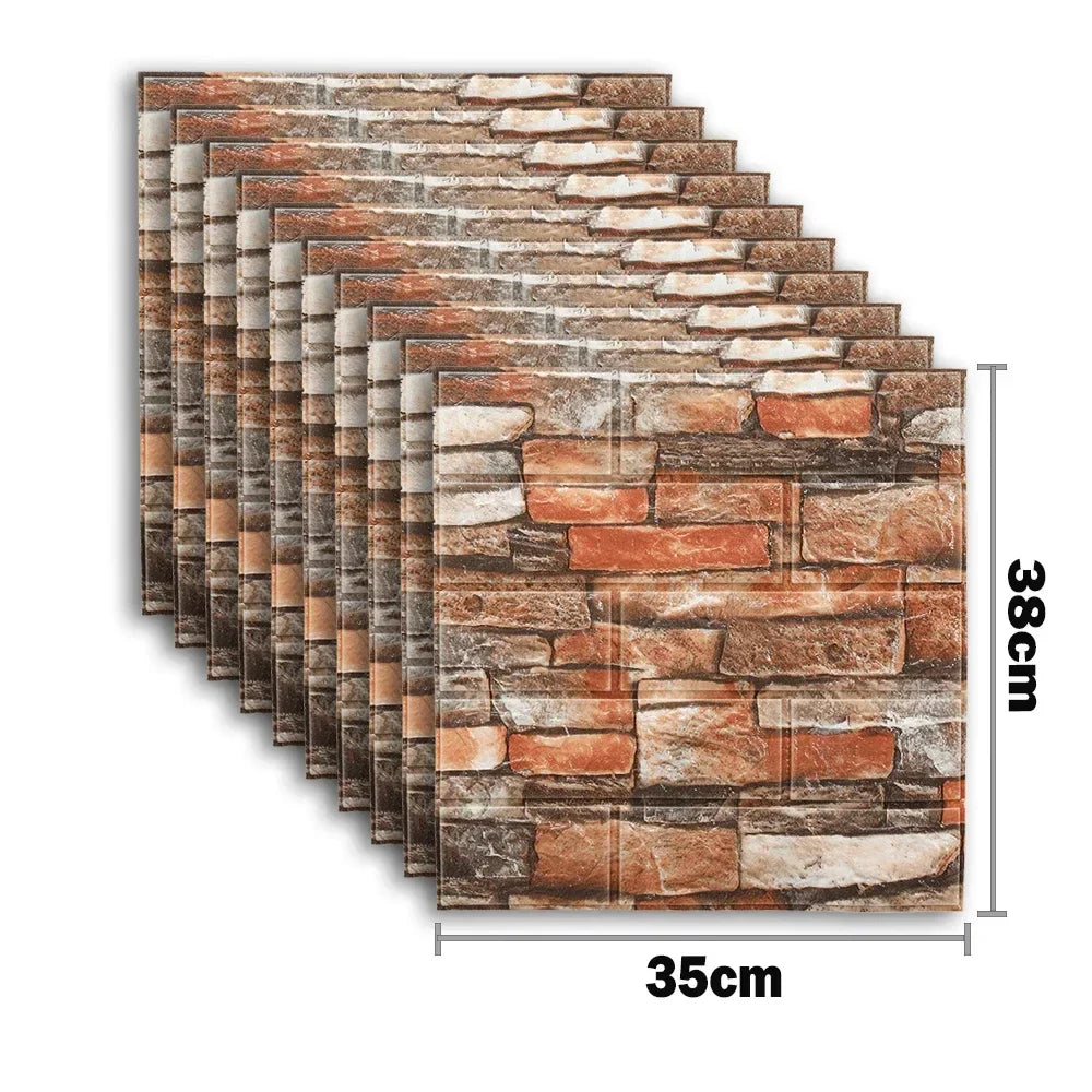 3D Foam Brick Wall Stickers