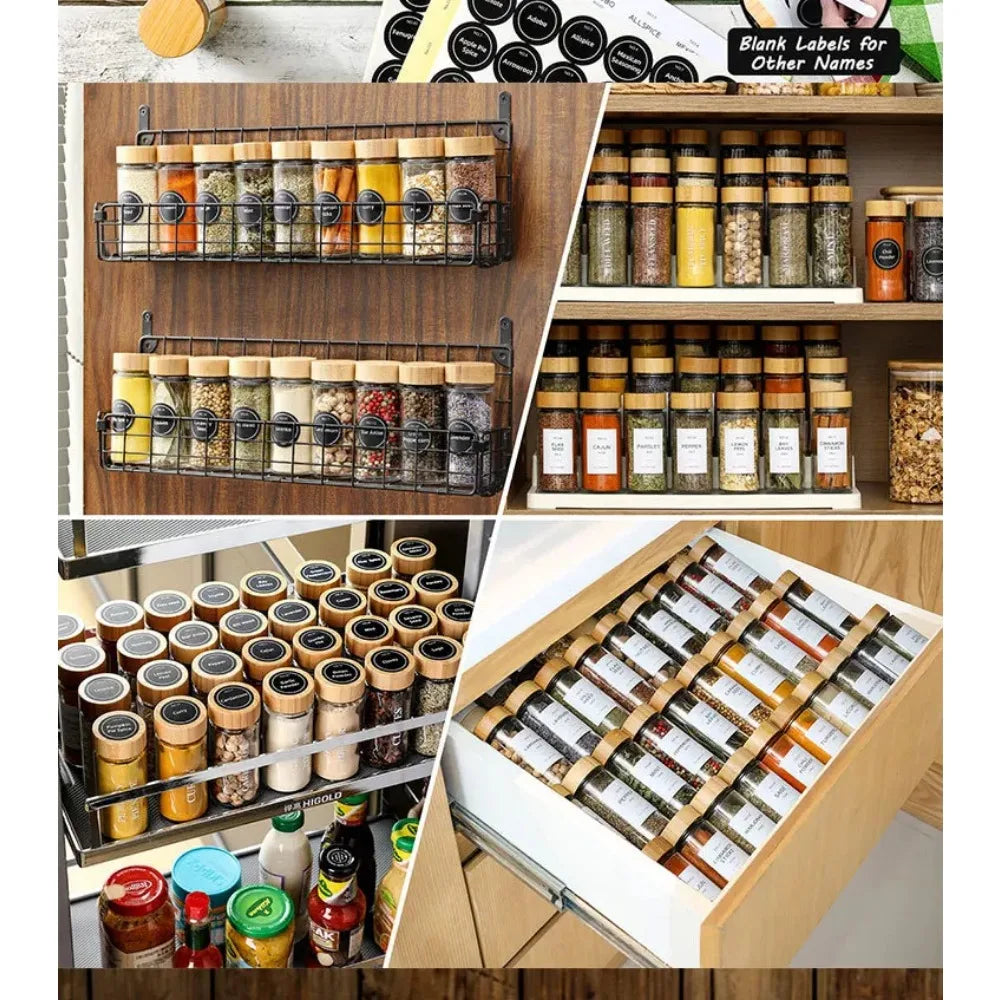 12-Piece Glass Spice Jar Set
