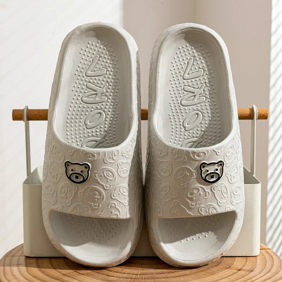 Summer Bear Print Slippers