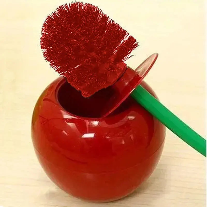 Cherry-Shaped Toilet Brush Set