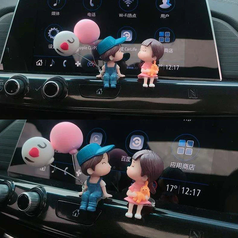 Cute Cartoon Couples Car Ornament