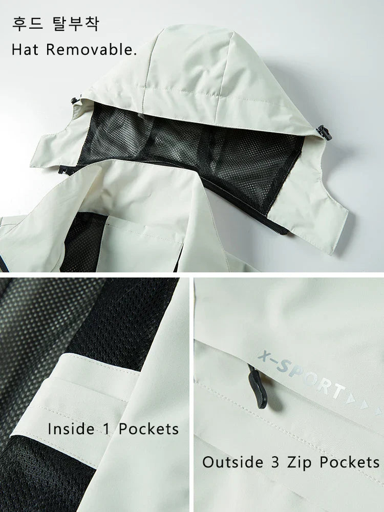 Unisex Waterproof Hooded Windbreaker