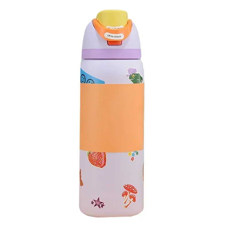Owala Flower Black Straw Bottle