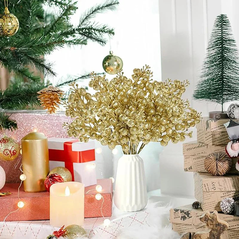 10pcs Sparkling Berry Christmas Ornaments