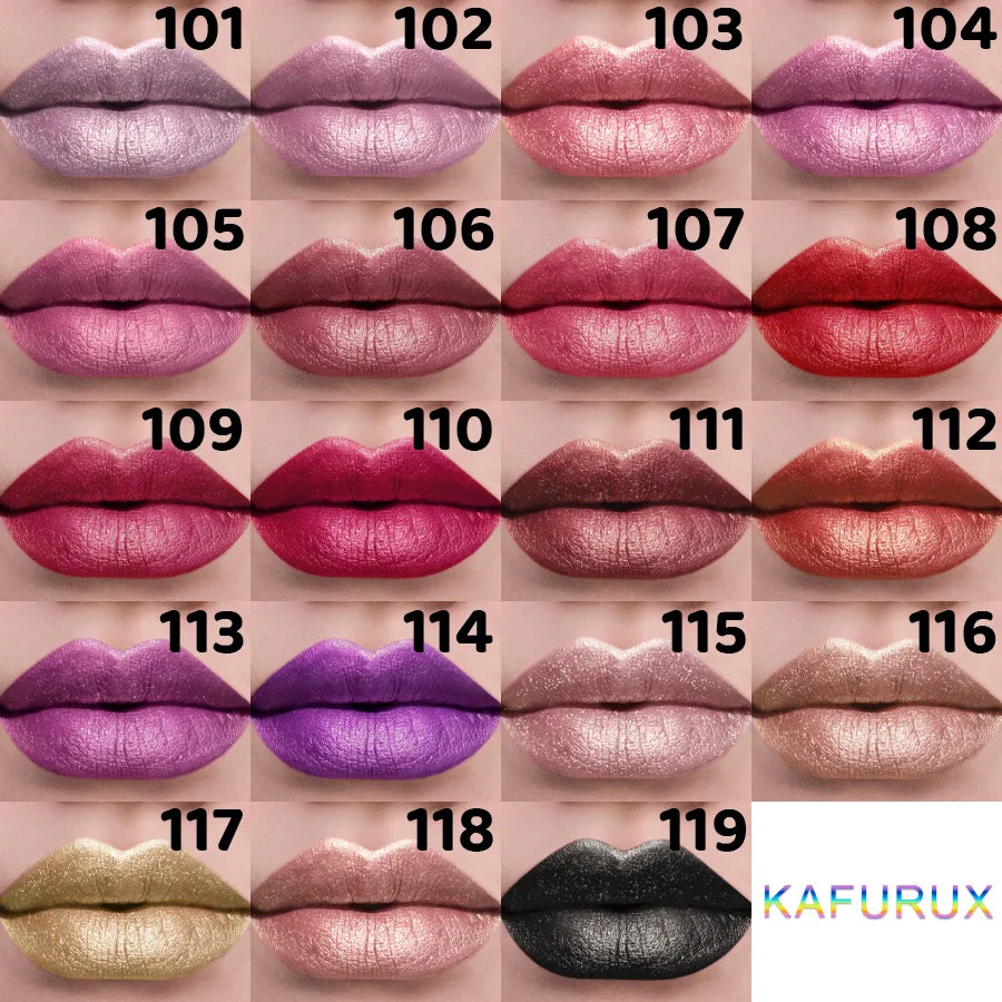 21 Colors Glitter Metallic Lipstick