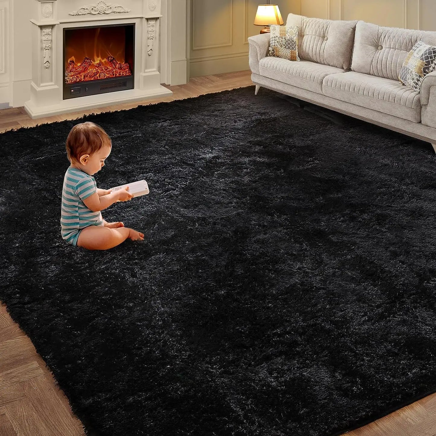 VIKAMA Tie-Dye Plush Carpet