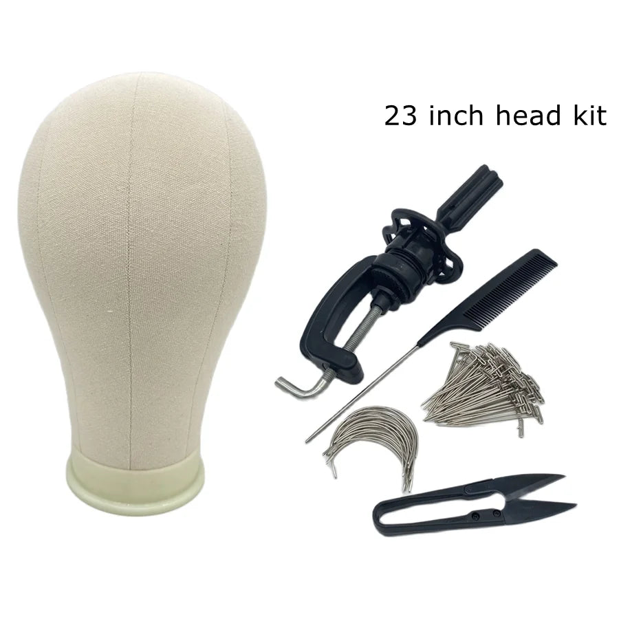 Canvas Block Wig Head Stand