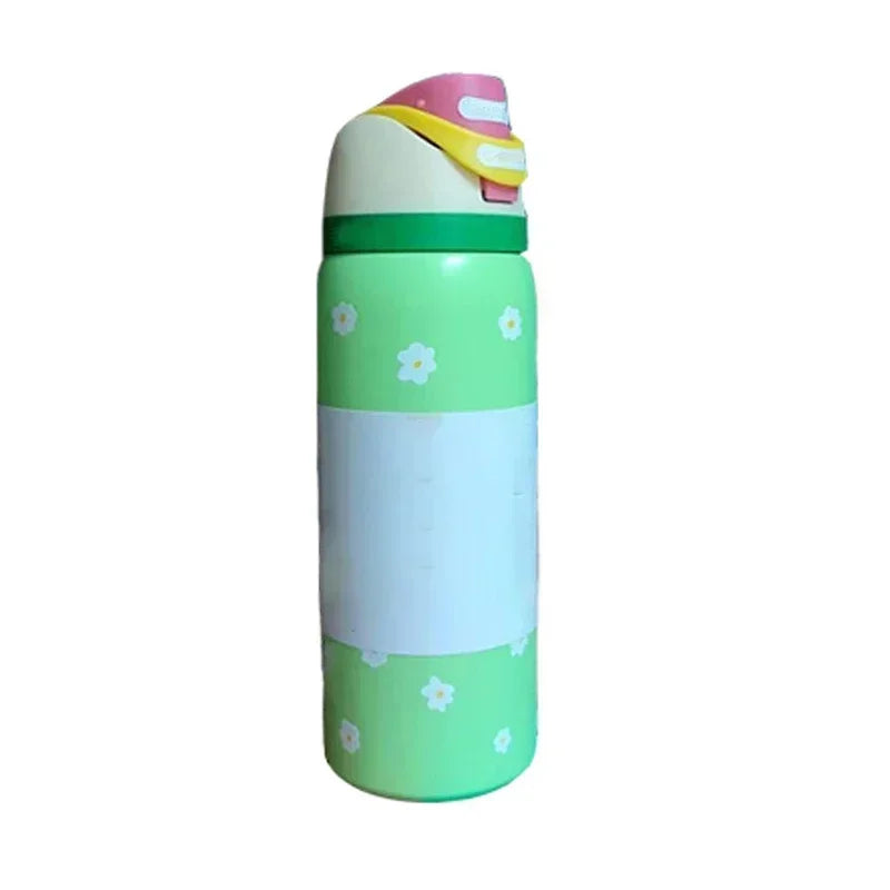 Owala Flower Black Straw Bottle