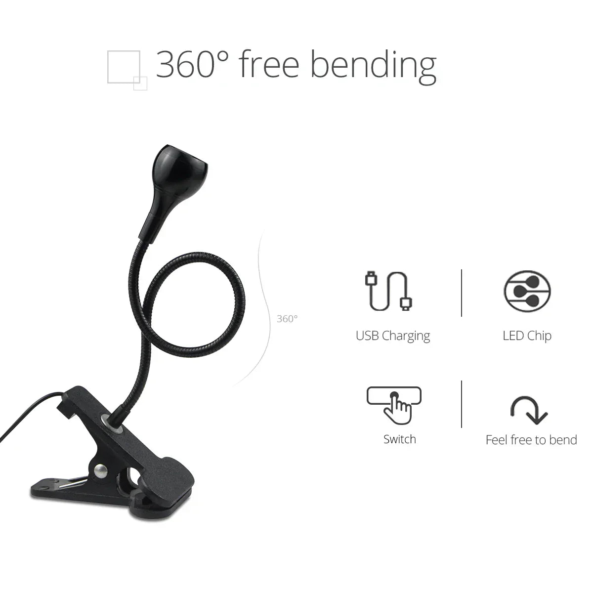 USB Clip LED Reading Lamp