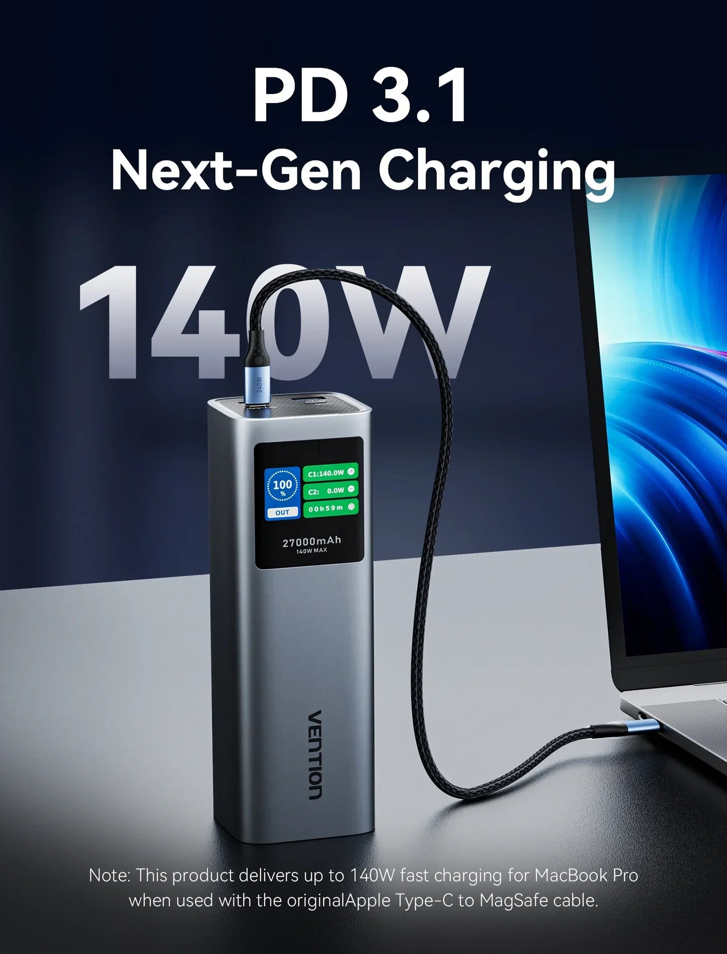 Vention 27000mAh 140W PowerBank
