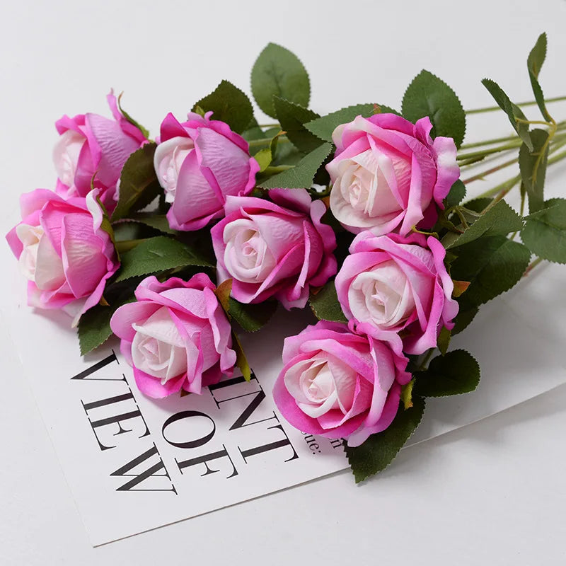 Flower Red Rose Artificial Branch Set