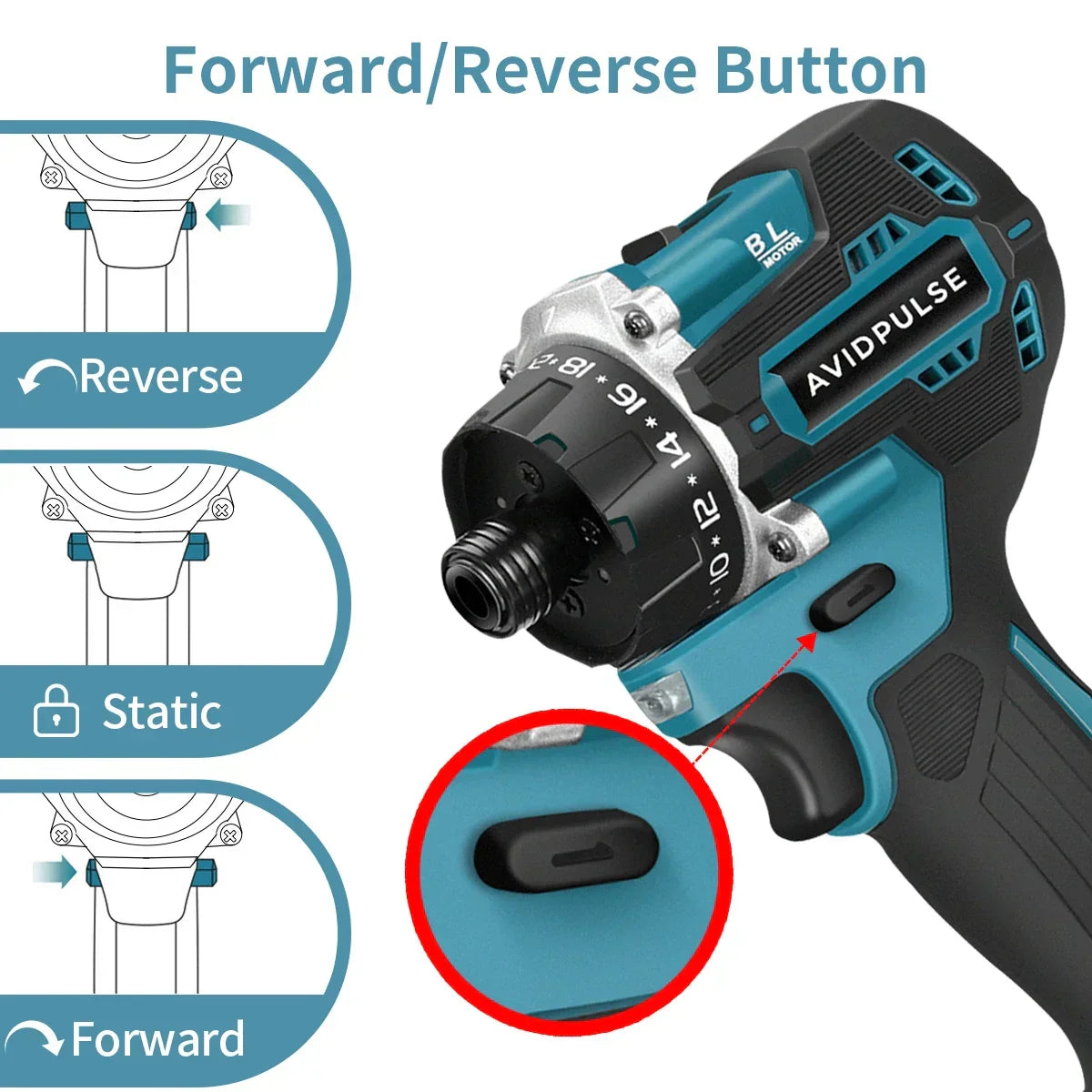 AvidPulse Brushless Cordless Electric Drill