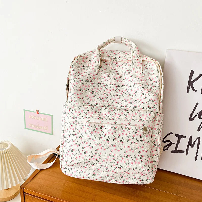 Japanese Style Floral Student Backpack
