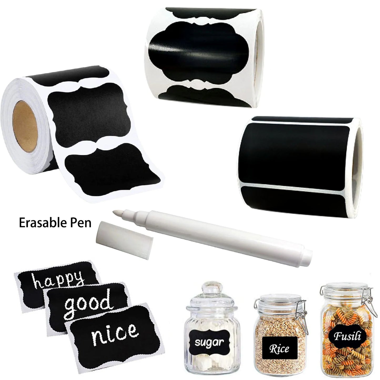 Removable Chalkboard Label Stickers Set