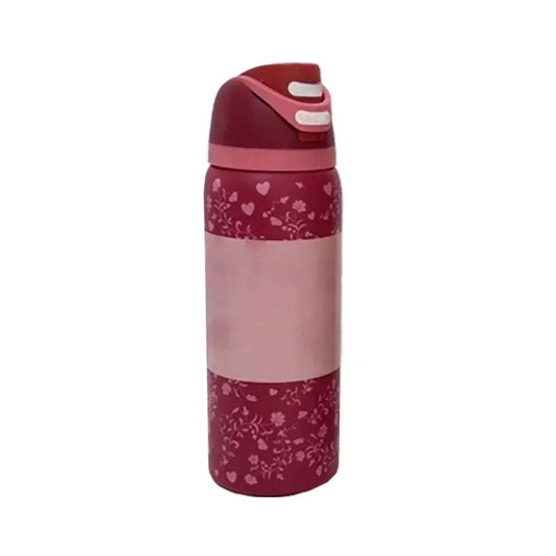 Owala Flower Pink Straw Bottle