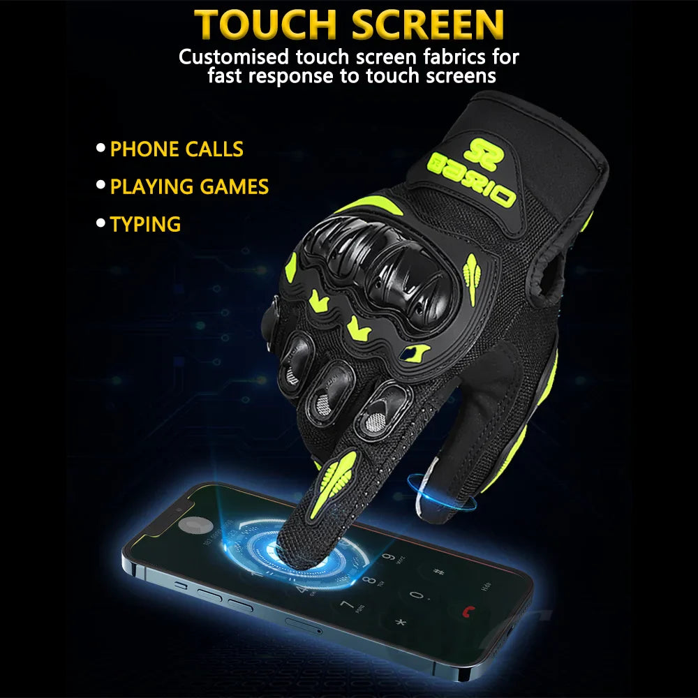 Breathable Full Finger Motorcycle Gloves